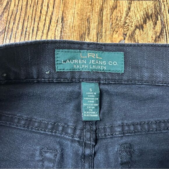 LRL Lauren Jeans Co. Ralph Lauren classic straight black jeans Size 6. 5 pockets - Picture 12 of 13